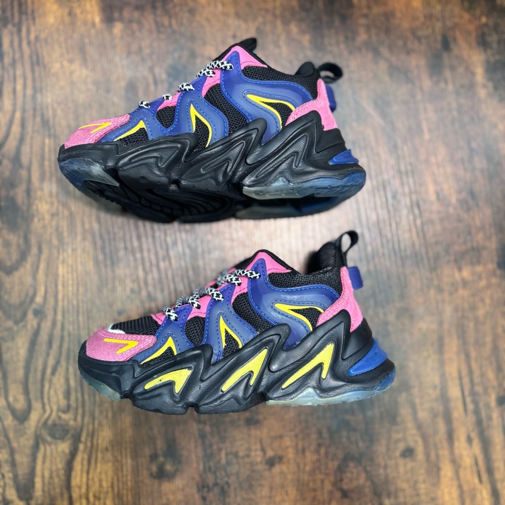 FUN Mazino Toddler Sneakers – Black & Pink – Size 8c